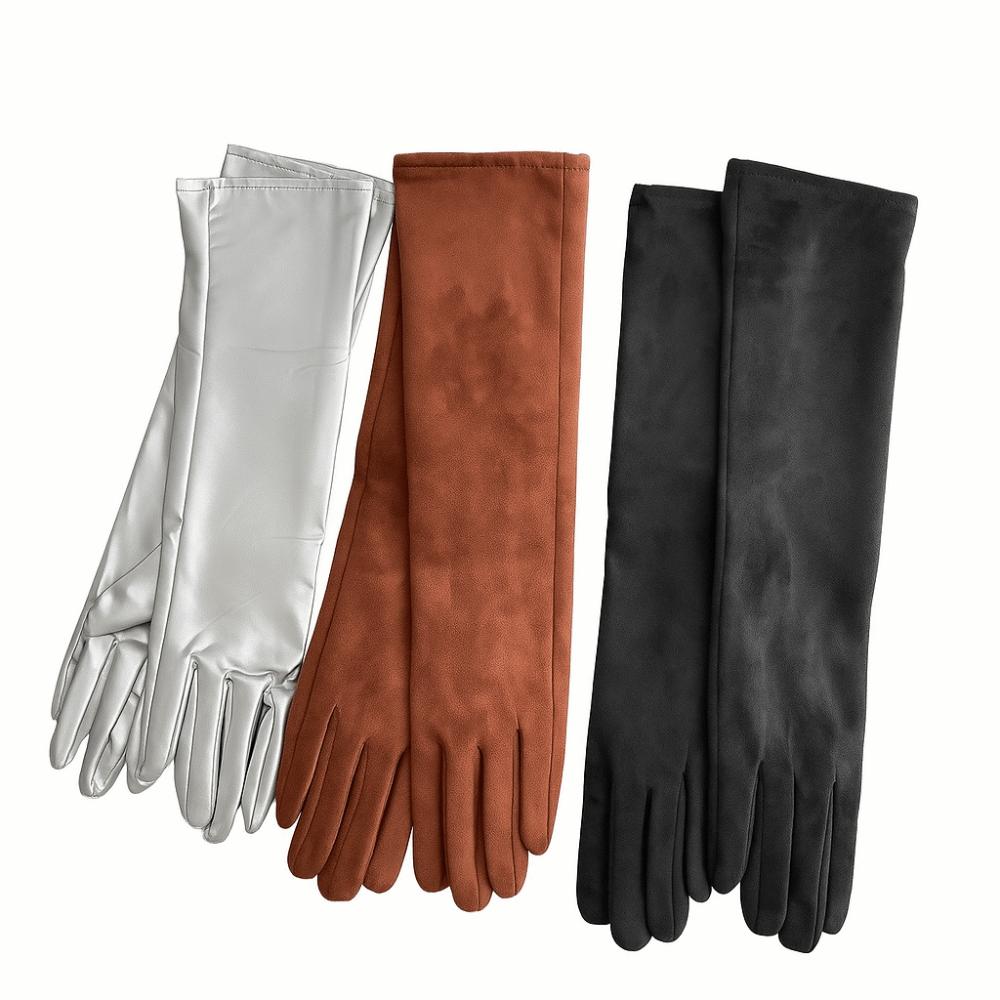 Warm Insulated Gloves Touch Screen Capability 5-Finger Gloves Cozy Long Gloves Winter Season