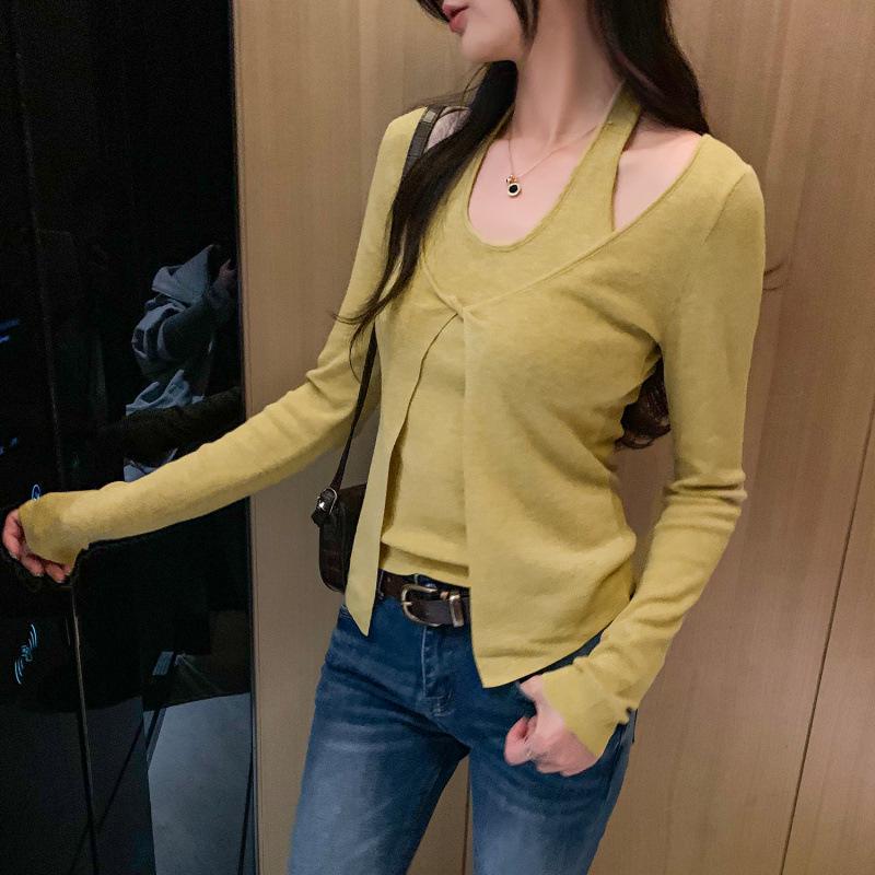 Stunning Halter Knit Top for Petite Women - Spring 2026, Age-Defying & Trendy Small жёлтый