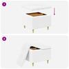 Storage Ottoman White 60 x 60 x 45 cm Faux Leather