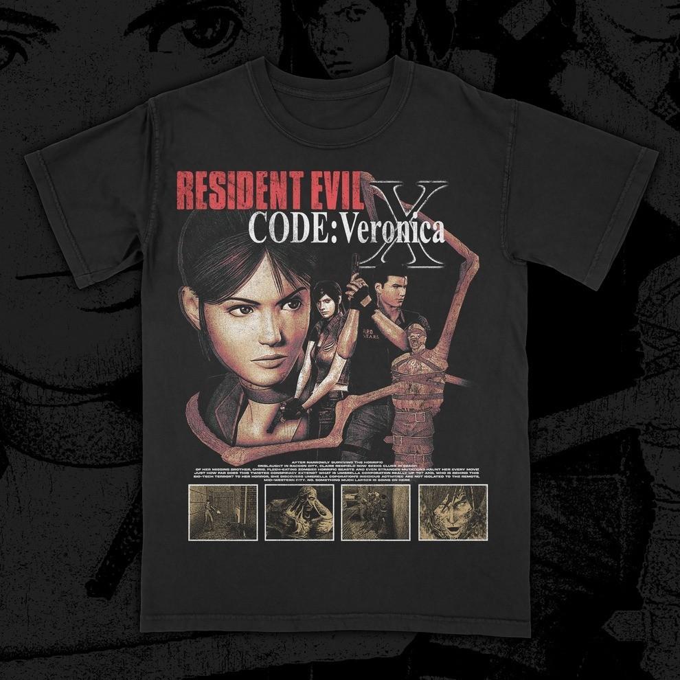 

Biohazard Veronica Pirated Tshirt Unisex Short Sleeved Shirt Fan Gift Tshirt Printed Pattern Retro Casual Daily Tshirt S