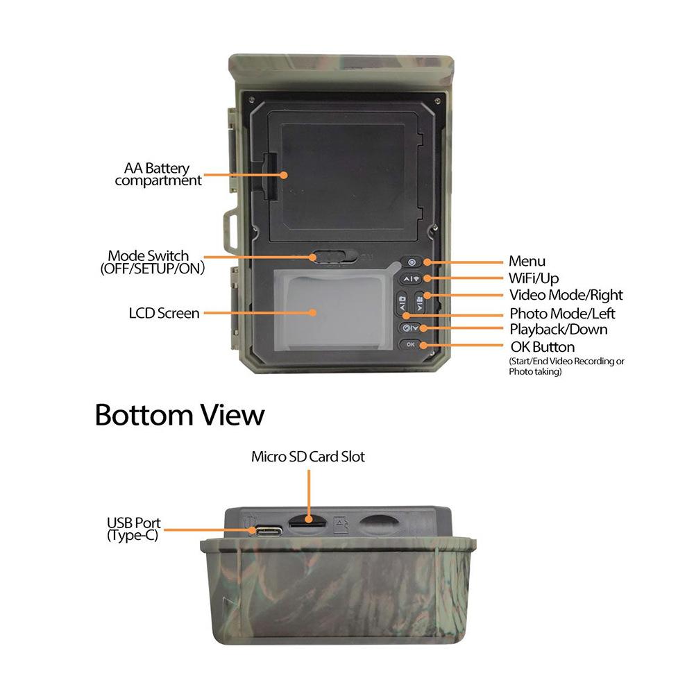 Câmera de Trilha SUNTEKCAM HC-600A, 50MP, 4K, À Prova d'Água IP65