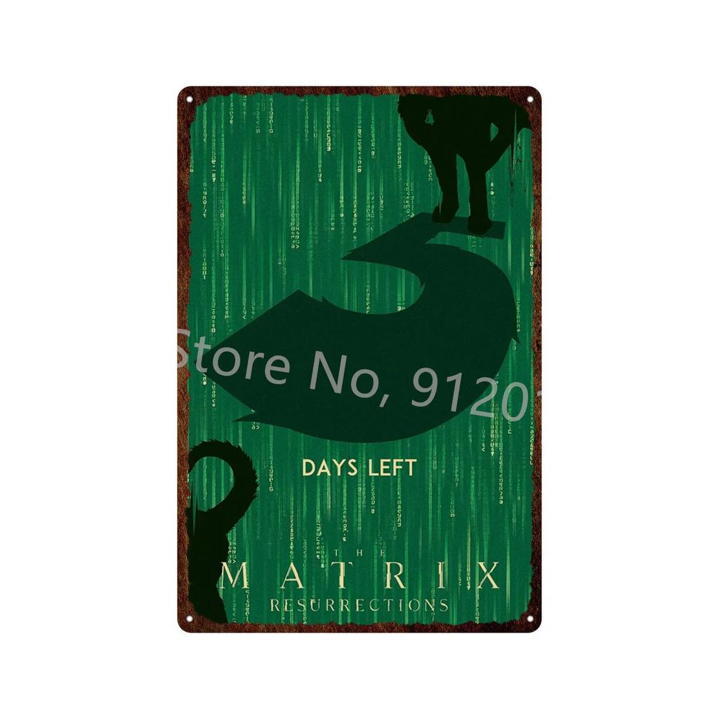 Vintage The Matrix Metal Tin Sign Poster  Classic Movie Wall Plaque for Bar Pub Club Man Cave Home Decor  Retro Iron Painting