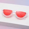 Love Sunglasses Heart-Shaped Pearl Sunglasses Women'S Candy-Colored Glasses Peach Heart Marine Slices Ins Cute