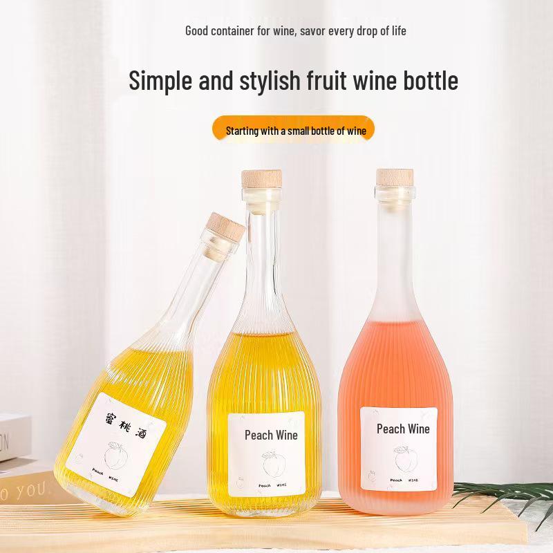 Elegant Vertical Stripe Glass Bottles for Wine & Juice