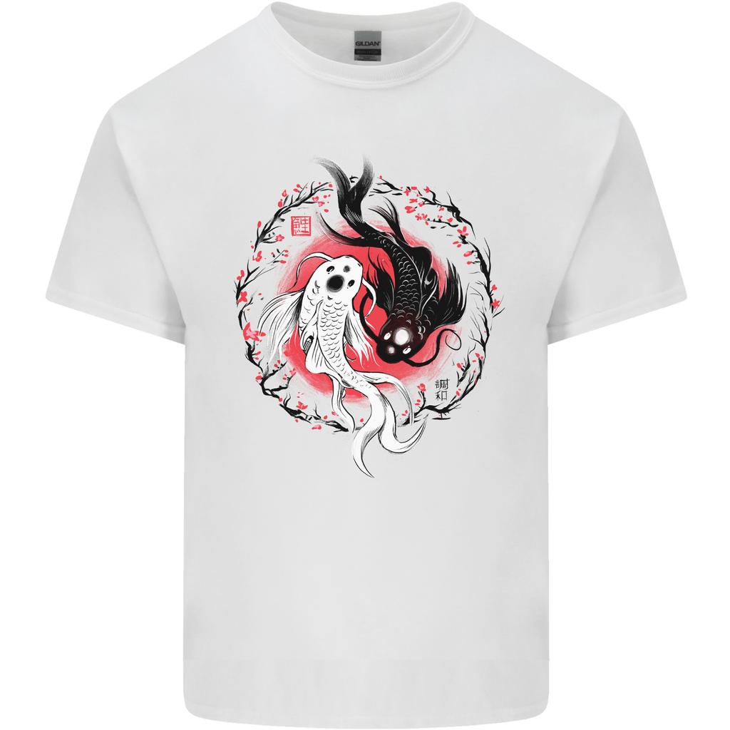 Yin Yang Koi Carp Unisexs Light Cotton TShirt