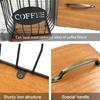 Fashionable Elegant Sturdy Coffee Storage Basket Solution Opening for Efficient Organization of Coffee Supplies