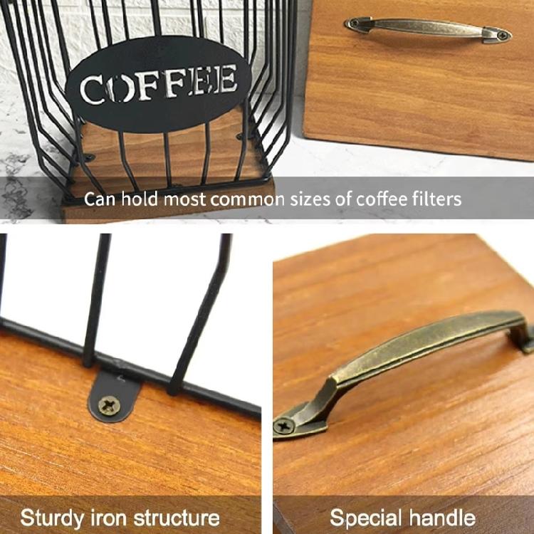 Fashionable Elegant Sturdy Coffee Storage Basket Solution Opening for Efficient Organization of Coffee Supplies