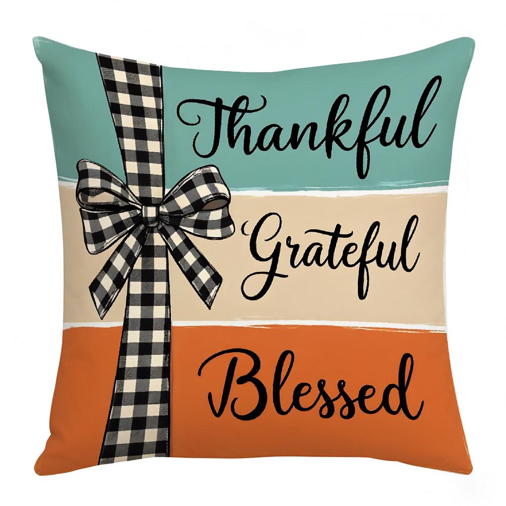 Thanksgiving Holiday Atmosphere Pillow Print Holiday Atmosphere Decoration Living Room Home Pillow Cushion Cover