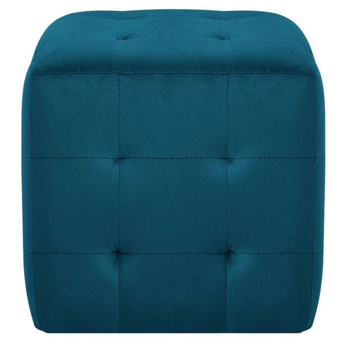 Tables de chevet - Maison Exclusive - 2 pcs - Tissu velours - Bleu - 30x30x30 cm