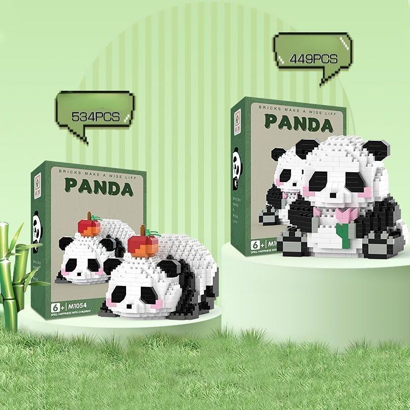 Tier Panda Serie Baustein Figur Niedliches Mikro Modell DIY Diamantsteine Geburtstagsspielzeug für Kinder Jungen Mädchen Geschenke