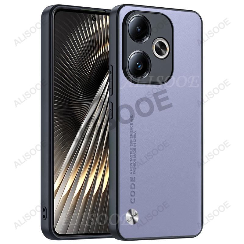 

Shockproof Funda for Xiaomi POCO F6 Redmi Turbo 3 Case Fiber Texture PU-Leather Protection Capa for Redmi Turbo 3 5G Cover for POCO F6 светло-фиолетовый