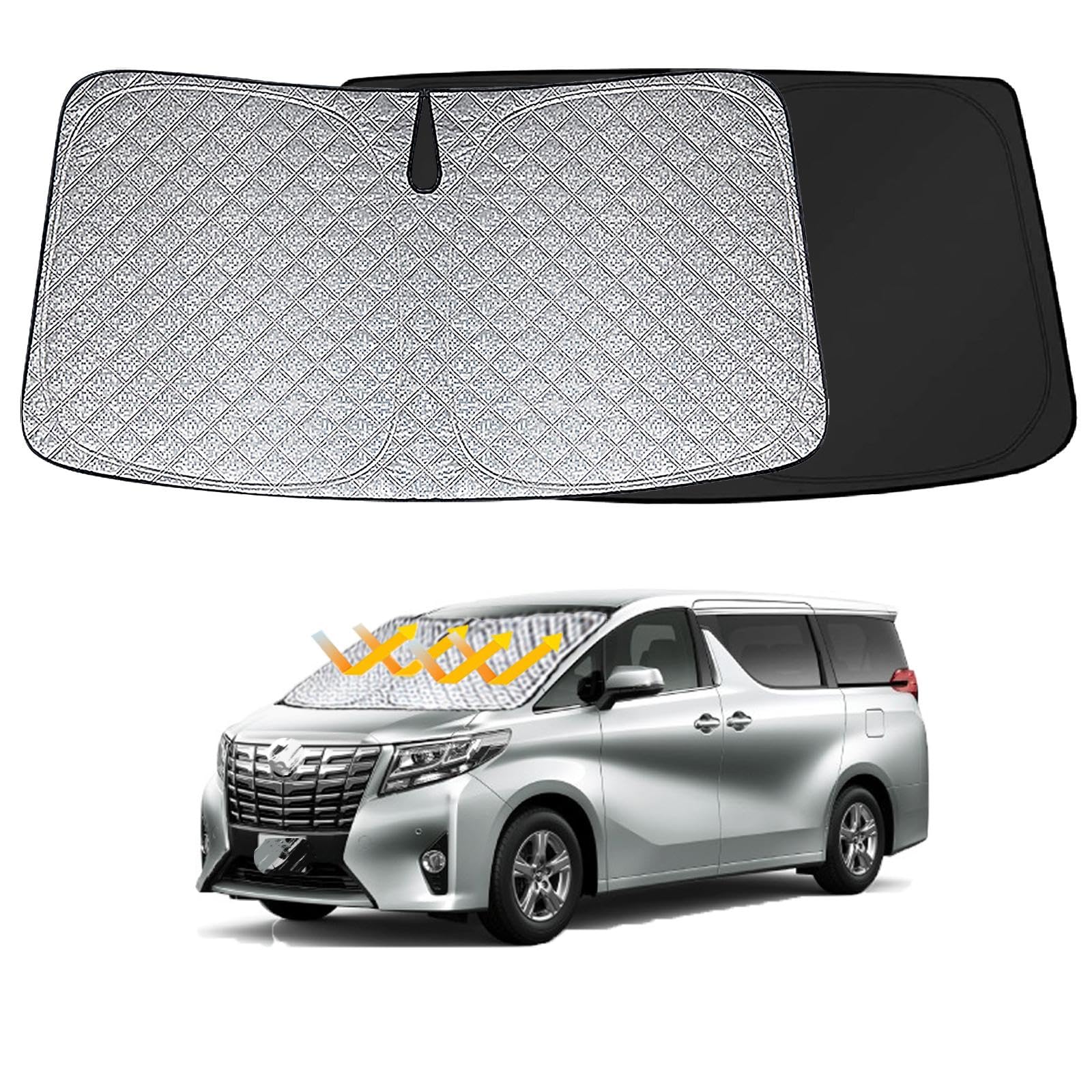 

Передний солнцезащитный козырек, совместимый с Toyota Alphard Vellfire 30 серии, солнцезащитный козырек на лобовое стекло, хорошая блокировка света, защита от УФ-лучей, предотвращение солнечных ожогов, жара