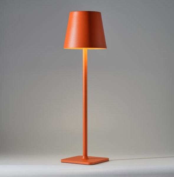 Rechargeable High-Leg Iron Table Lamp - Outdoor Touch-Control, Three-Color USB Light for Restaurants