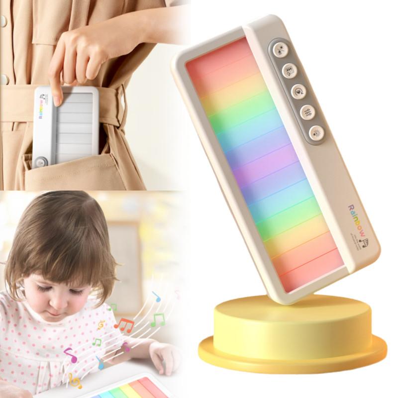 Multifunctional Children's Electronic Piano With Rainbow Lights Colorful Music Box For Babies