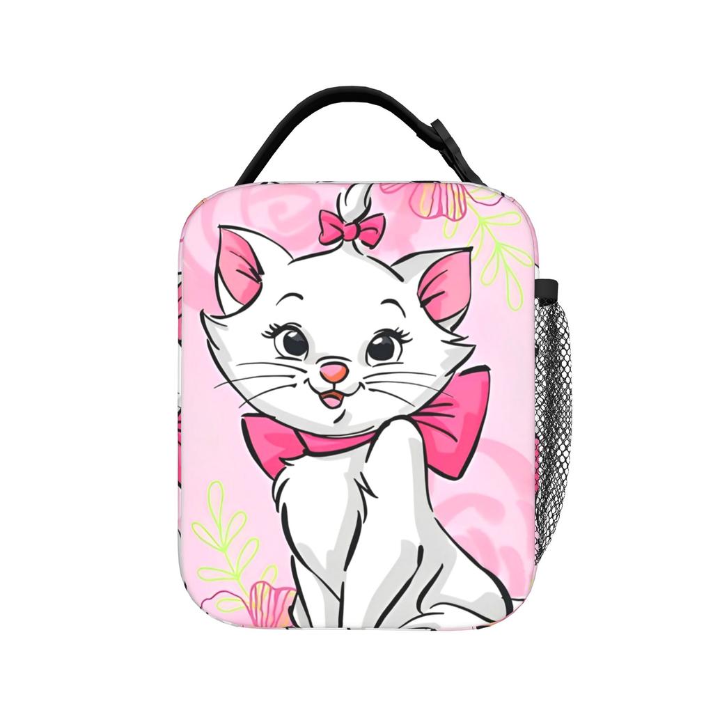 Maries Cat Insulated Lunch Bags Cooler Bag Reusable,Meal Container Cute Kitten Anime Large Tote Lunch Box Food Bag