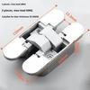 B118 Zinc Alloy 3D Adjustable Invisible Door Hinge 180° Swing Concealed Cross Hinge for Wood Bifold Doors