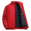 Men's Plus-Size Thick Fleece-Lined Stand Collar Jacket - Casual Fashion for Middle Age