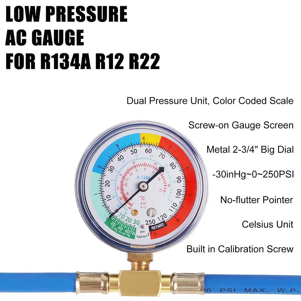R134A Recharge Measuring Hose Can Tap Gauge Refrigerant Charging Pipe
