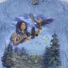 Vintage Native American Woman Bald Eagle The Mountain Tie-Dye T-Shirt Large 90s
