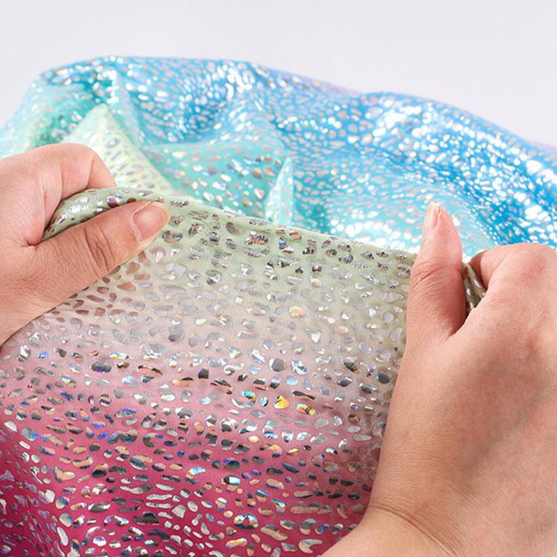 1M Glitter Laser Stretch Fabric 4 Way Stretch Iridescent Holographic Cloth For DIY Wedding Party Stage Costume Background  Decor