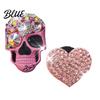 Totenkopf Herz Auto Dekoration 2 Stück Bling Lüftungsschlitz Clips Strass Glänzend Duft Diffusor Armaturenbrett Zierleiste Clip Lustiger Kopf Auto Innenraum Ornament Halloween