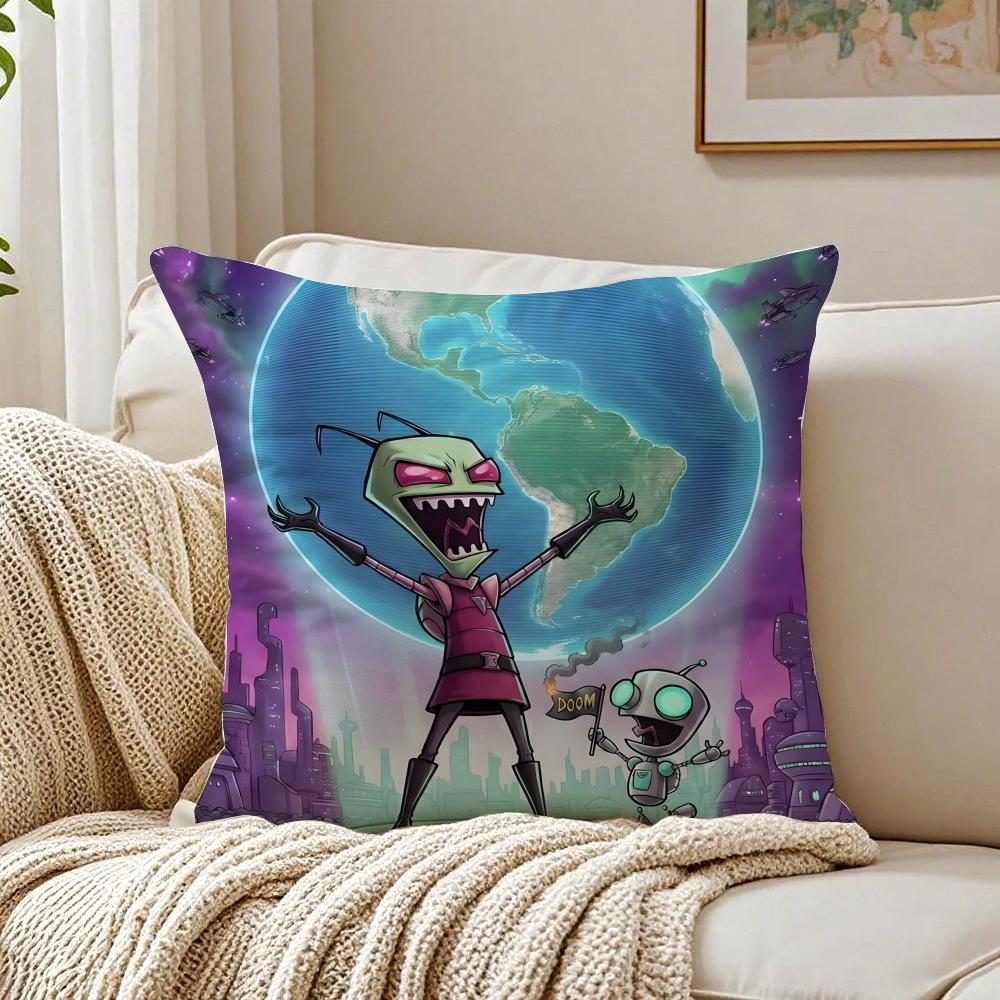 Animation Surreal IInvader ZZim Cushion Cover Pillowcase Antidustmite Living Room Sofa Decor Cushion Room