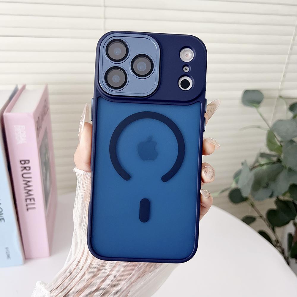 Luxus Panzer Stoßfest Magnetisch fürMagsafe Hülle für iPhone 17 pro Max plus Kabelloses Laden Kompatibel Matt Durchscheinend PC Capa