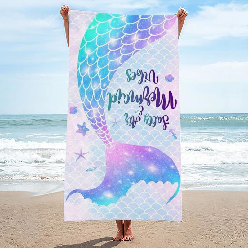 Beach Towel, Bath Towel, Microfiber Towel, Rectangular Beach Mat, Digital Printing Bath Towel, Shawl To Map