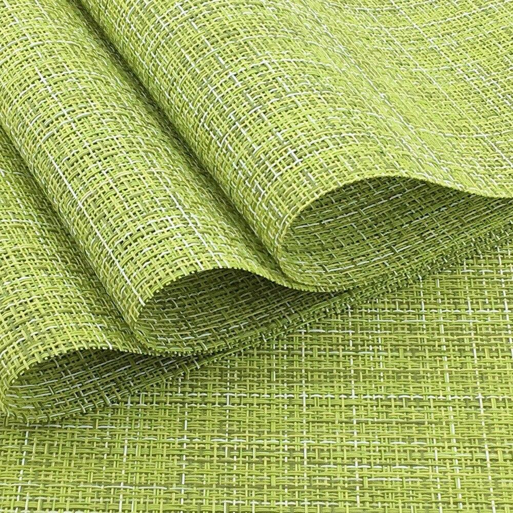 Dinner Placemat 6pcs Dining Pvc Table Mat Disc Pads Green Decoration Tablemat Tableware Pvc Placemat Kitchen Dinning Bowl Mat