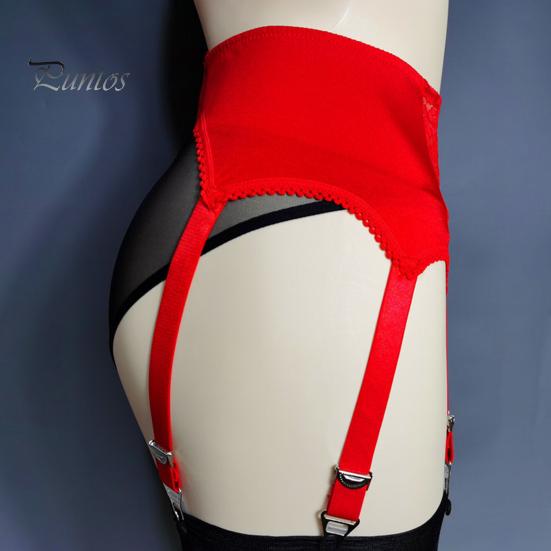 Dámský podvazek se 6 drápy vyhloubený, průhledná krajka Květinová výšivka Vysoký pas Elastické punčochy Fixer Club Party Líbánky Podvazek