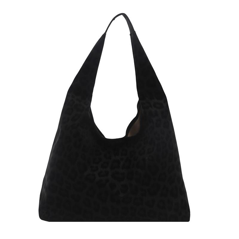

Shoulder bag women s new autumn and winter personalized retro leopard print tote bag highend largecapacity versatile handbag чёрный