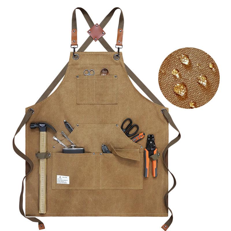 Art Studio Cross-Border Long Smock Apron, Oil & Watercolor Painting Canvas Apron