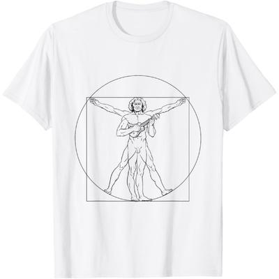Da Vinci Vitruvian Man Ukulele T-Shirt