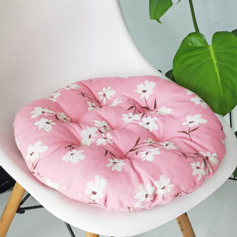 Coarse Cloth Round Style Cotton and Linen Style Seat Cushion Home Circular Cushion Japanese Style Futon Cushion Decoration