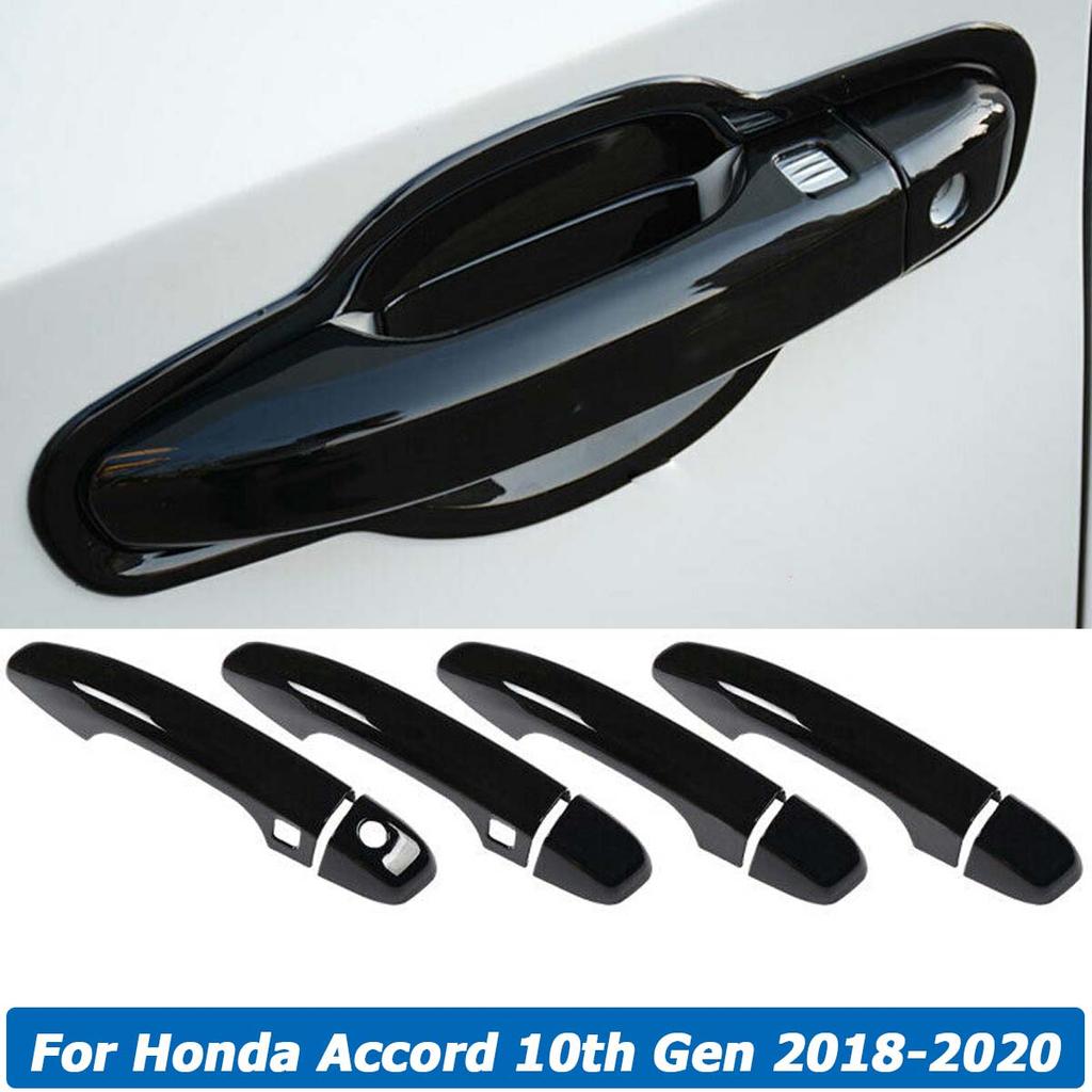 Auto Exterior Door Handle Cover Trim Sticker Protection W/ Smart Keyhole For Honda Accord 10th Gen 2018- Car