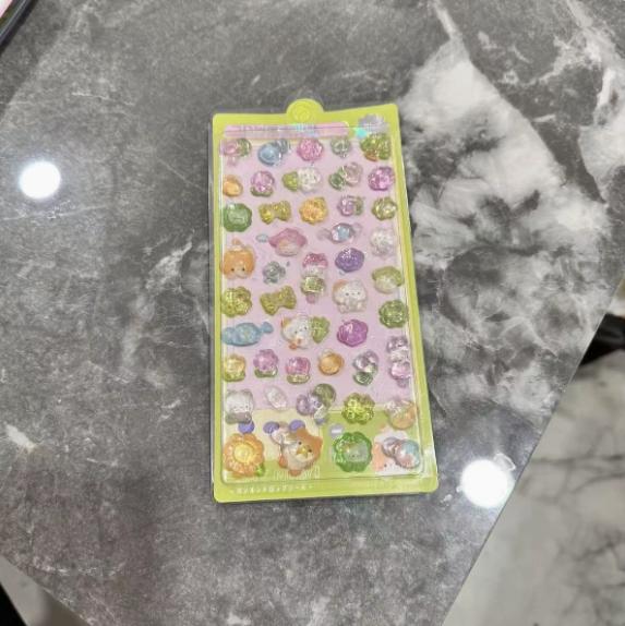 1-5Sheets Kawaii Cartoon 3D Relief Sticker Cute Crystal Jelly Patch For Mobile Phone Case Mirror Scrapbook Journal Animal Deco