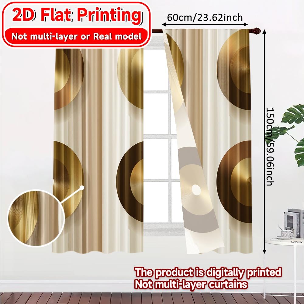 2D Flat Printing  2pcs Geometric Harmony(1) Modern Print Curtains Fabric Curtains Decorations Use for Room   Kitchen   Study