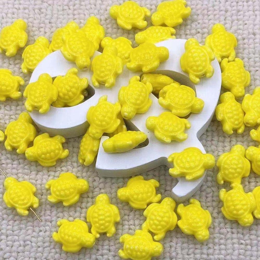 10pcs Handmade Craft Sea Turtle Bead Ceramic Jewelry Making Material  Women