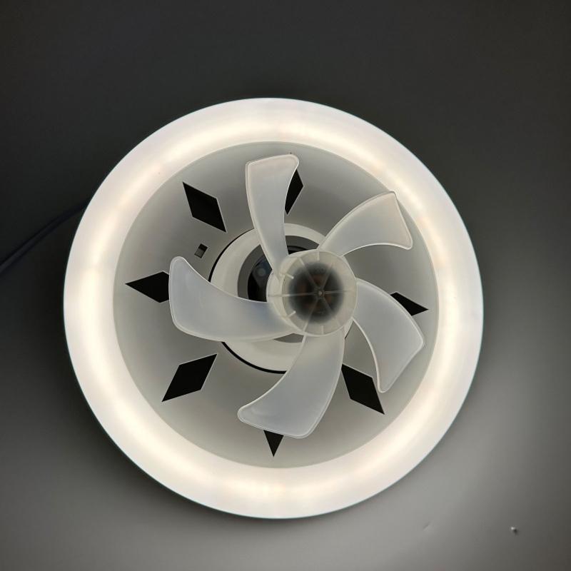 360 Grad Oszillierende Deckenventilatorleuchte mit Fernbedienung & E27 Lampenfassung 3000-6000k für Arbeitszimmer Schlafzimmer Badezimmer