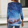 Women's Fashion Casual Christmas Printed Round Neck Long Sleeve Pullover Top