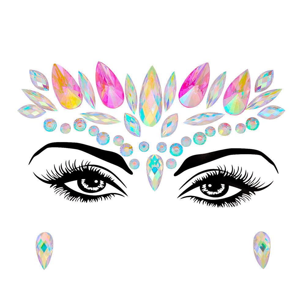 Crystal Tattoo Sticker Glitter Eyeliner Eyebrow Makeup Face Eyes Diamond Temporary Tattoo Rock Rhinestone 3D Eyeliner Stickers