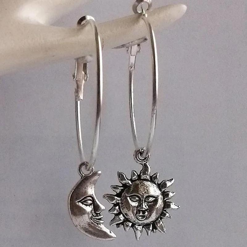 New Silver Color Sun And Moon Necklaces Chain Pair Of Celestial Best Friends Gift For Friend Long Necklaces Pendants Men Women