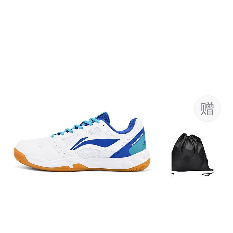 Li Ning The Flash 2.0 Cushioning Slip Resistant Low top Badminton Shoes Unisex White Blue AYTT023-2