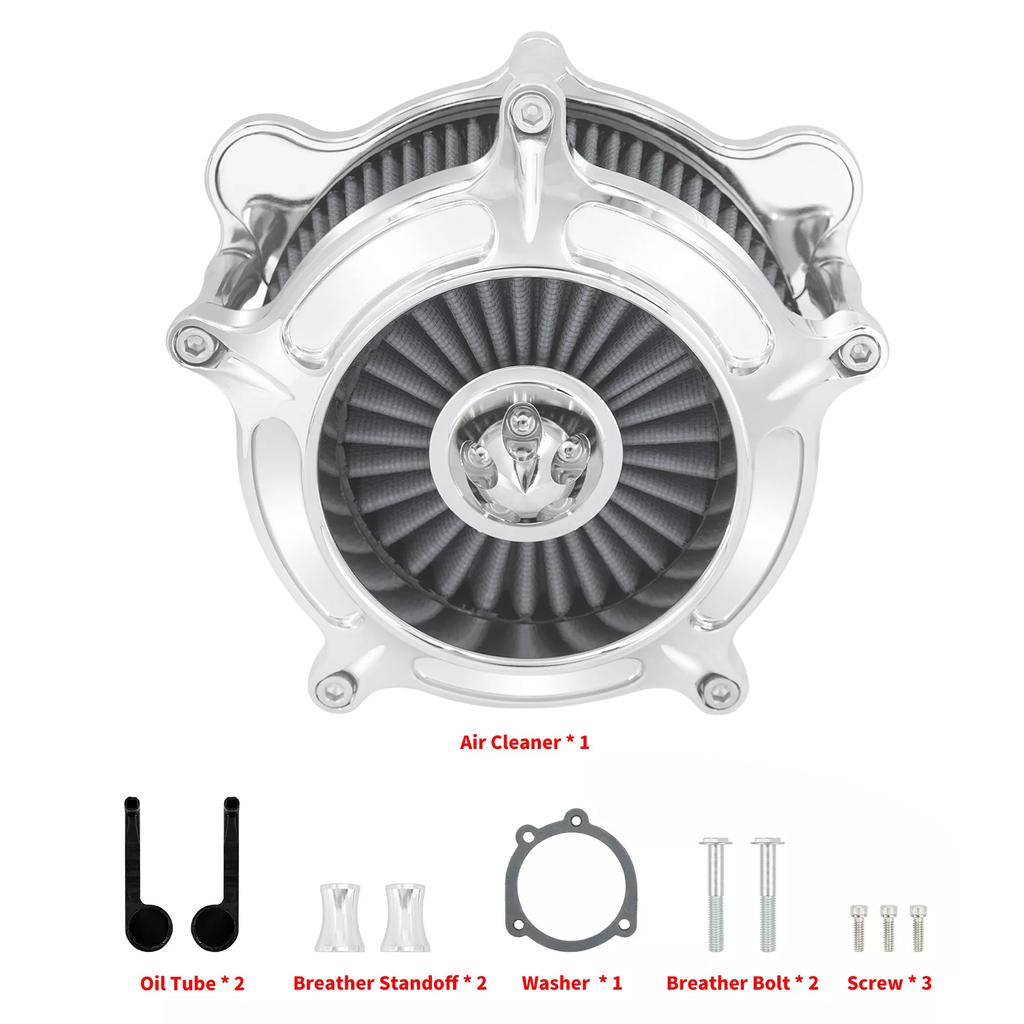 Motorräder Turbine Luftfilter Ansaugfilter Chrom Für Harley Sportster XL Touring Softail Dyna EVO & Twin Cam Fatboy FXDLS