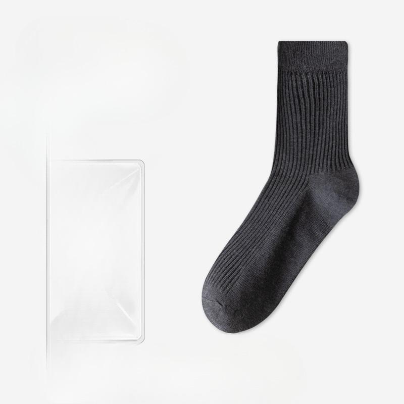 Men's Spring and Autumn Business Embroidery Jacquard Sweat Absorbing Deodorizing Antibacterial Cotton Socks