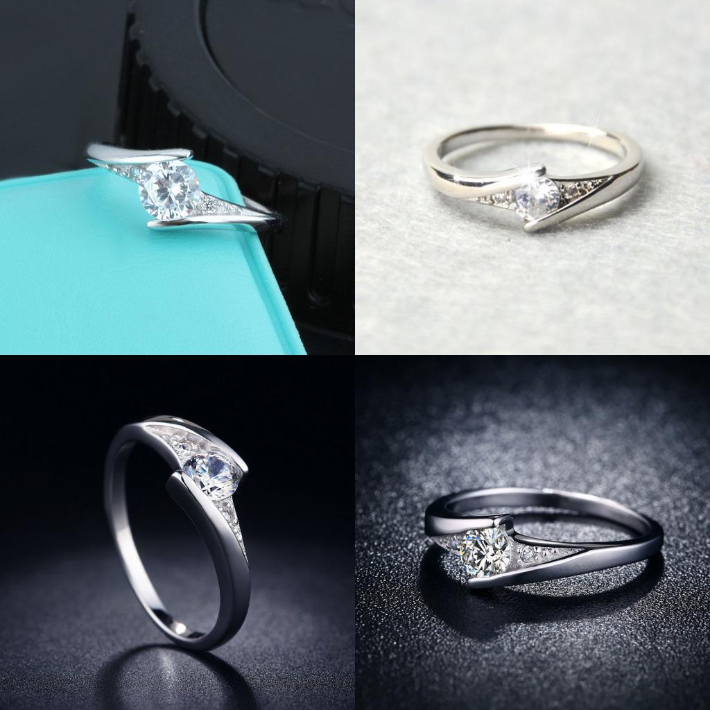 Copper Silver Plated Wedding Ring For Women Fashion Jewelry For Couples