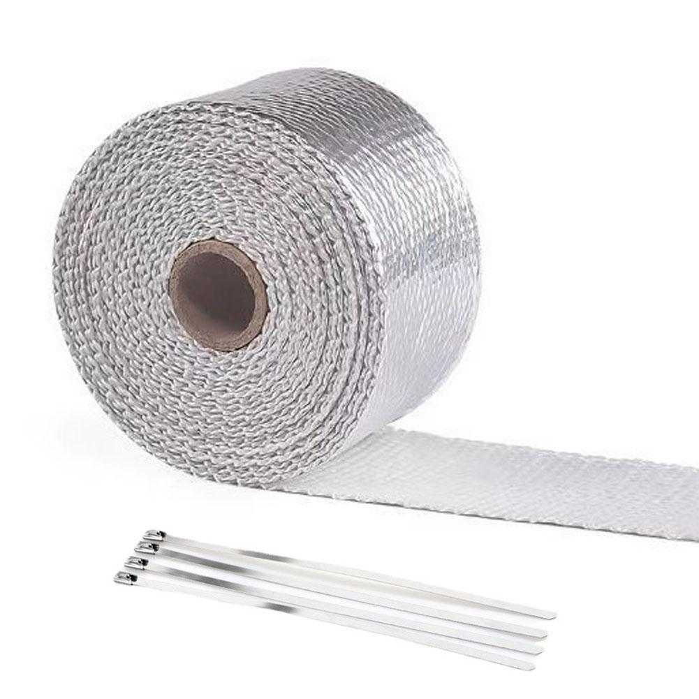 Exhaust Pipe Insulation Thermal Heat Wrap Roll 2.5cm Width Insulation Cotton Banana Cloth Motorcycle Fiberglass Tape