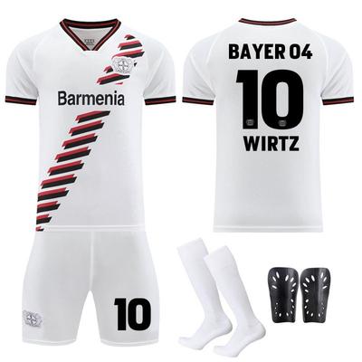2324 Bayer Leverkusen Wyjazdowy Nr. 10 Kompletów Piłkarskich Wiltz Białe Koszulki Fabryka Duże Ilości