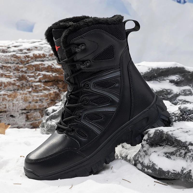 Men Winter Men Snow Boots Super Warm Men Hiking Boots High Quality Waterproof Leather Men's Boots Outdoor Motorcycle Boots