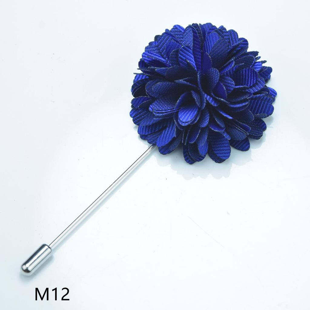 Handmade Floral Blue Corsage Brooch for Men & Women